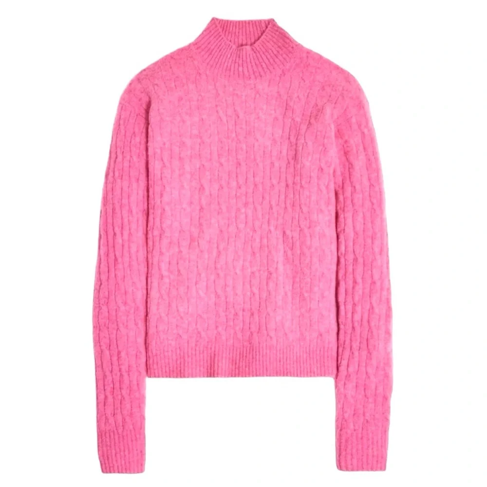 J. Crew Cable Knit Mock Neck Sweater